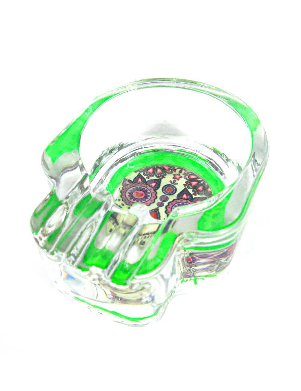 Scrumiera Glass Skull assorted Glow in the dark 1 rest 7x10cm